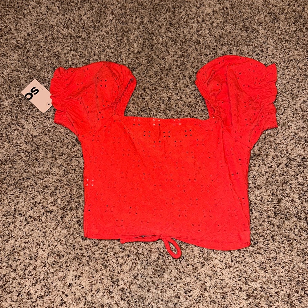 orange cropped shirt - size S - Picture 2 of 5